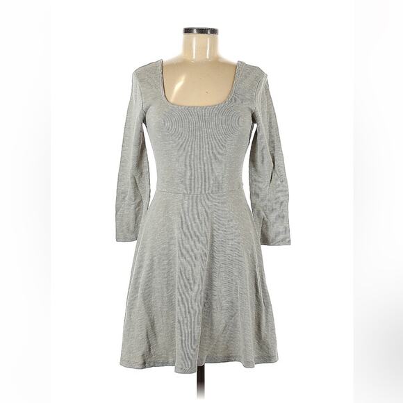 H.I.P. HIP grey ribbed ballerina skater dress, size med - Picture 1 of 9